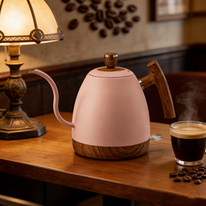 غلاية كهربائية ذكية محمولة للسفر سعة 1 لتر باللون الوردي للتحكم في درجة الحرارة لتحضير القهوة - Product Image 1