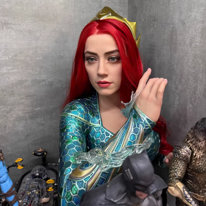 Nueva Escultura de Resina de Diseño, Busto de Mera con Cabello Rojo, Estatua de Tamaño Real del Superhéroe <span class=keywords><strong>Aquaman</strong></span> para Colección - Product Image 3