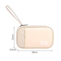 GAODA Petite pochette d'organisation en nylon bleu glace imperméable pour trousse de toilette avec couvercle fermeture Cadeau de Noël pour les femmes Sacs de maquillage C