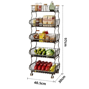 Organizador de Almacenamiento de Cocina, Cesta Multiusos Móvil para Frutas y Verduras, Carrito con Ruedas para Aperitivos, Estante con Ruedas para el Hogar - Product Image 6