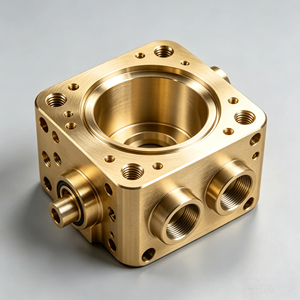 Boîtier de valve métallique CNC sur mesure, bloc de collecteur hydraulique et pneumatique en aluminium et laiton anodisé noir pour machines d'automatisation - Product Image 1