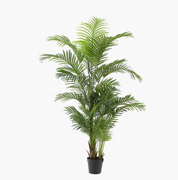 Оптовая продажа, искусственные зеленые пластиковые растения в горшке, большие пальмы форчуна