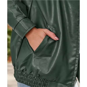 เสื้อแจ็คเก็ตหนังผู้ชาย ระบายอากาศได้ดี เป็นมิตรกับสิ่งแวดล้อม แห้งเร็ว อุ่นสำหรับฤดูหนาว คอตั้ง สไตล์ลำลอง คุณภาพสูง ปรับแต่งได้ - Product Image 1