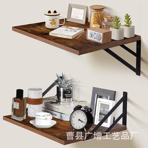 <b>Wall</b> <b>Mounted</b> Wooden Storage Rack Brown Rectangle Durable Multipurpose For Bedroom <b>Wall</b> <b>Shelves</b> - Product Image 1