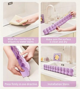 Silicone Sink Splash Guard 20in Purple Water Baffle Kitchen Faucet Drain Protector Non Slip <b>Suction</b> <b>Pad</b> - Product Image 4