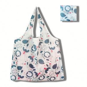 ออกแบบกระเป๋าช้อปปิ้งพับได้แบบเกาหลี รุ่นขายส่ง ผลิตจากโพลีเอสเตอร์รักษ์โลก พกพาสะดวกสำหรับซุปเปอร์มาร์เก็ต - Product Image 3