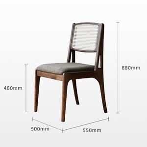 Silla de Comedor Tejida para Restaurante Bistro con Cojín, Silla Ergonómica para Comedor de Casa de <span class=keywords><strong>Playa</strong></span>, Económica para Restaurante CJ-027 - Product Image 6