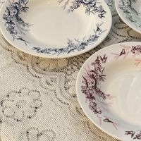 Service de vaisselle en porcelaine fine de style japonais, assiettes et bols à soupe profonds, résistants au micro-ondes et au lave-vaisselle, motif floral émaillé