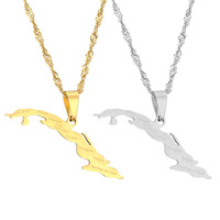 Collier unisexe minimaliste et élégant avec pendentif nom de ville, chaîne maille cubaine ondulée, plaqué électrolytique de haute qualité, pour le marché international