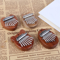 Mini Thumb Piano 8 Keys, Wooden Kalimba, Exquisite Craftsmanship, Portable Musical Instrument Keychain Pendant / Gift for Mu