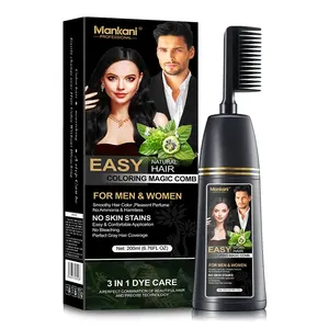 OEM orgánico <span class=keywords><strong>magia</strong></span> permanente <span class=keywords><strong>contra</strong></span> el cabello gris champú fácil y directo tinte para el cabello negro marrón con peine aplicador - Product Image 2