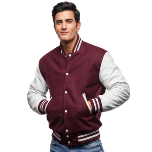 Veste universitaire personnalisée en gros pour hommes – Maillot de baseball et de football respirant et écologique pour l'hiver avec broderie - Product Image 1