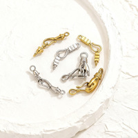 Fermoirs de bijoux vintage en acier inoxydable en gros, connecteurs PVD or 18 carats pour la fabrication de colliers et bracelets