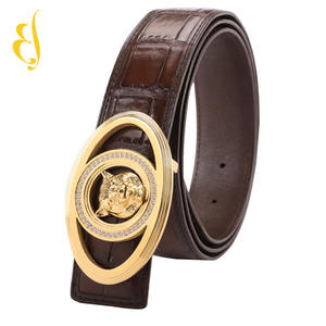 إبزيم تصميم إبداعي مع أحزمة من حجر الراين للرجال مصمم بعلامة تجارية شهيرة من الجلد الطبيعي - Product Image 3