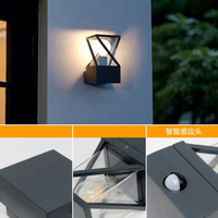Lampe murale LED de style européen, forme carrée, pour balcon, cour, jardin, étanche IP65, base en aluminium, diffuseur en polycarbonate