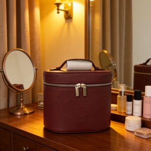 Bolsa de <span class=keywords><strong>Maquillaje</strong></span> de Viaje, Organizador de Brochas Cosméticas, Estuche para Mujer, Organizador de Artículos de Aseo de Cuero PU para Dama - Product Image 1