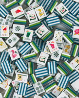 Jeu de Mahjong américain en acrylique Tiles160 - Fairways & Flowers, un cadeau de jeu luxueux et élégant