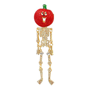 XILIANGFEIZI Broches de calavera de calabaza de nuevo estilo transfronterizo, divertidos y exagerados, de aleación plateada, regalos de aniversario - Product Image 5