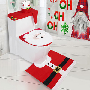 Santa Claus Toilet Seat Cover Rug Christmas Home Decoration Bathroom Mat <b>Xmas</b> Decorative Gifts for the Perfect Bathroom Lid Case - Product Image 3