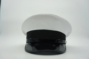Cappello da Capitano Personalizzato di Alta Qualità con Visiera Nera, Berretto da Pilota Bianco, Cappello Uniforme con Visiera per Comandante di Volo - Product Image 2