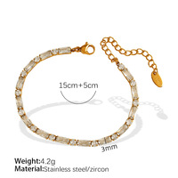 Ensemble de bijoux haut de gamme personnalisable, collier et bracelet en acier inoxydable incrusté de zircon, vente en gros