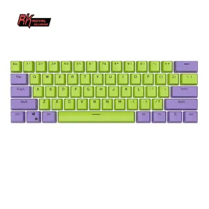 로얄 Kludge RK RK61 60 더블 샷 pom 젤리 60% 키보드 맞춤 pbt 맞춤 키보드 애니메이션 keycaps 키보드