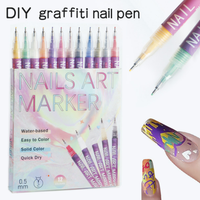Marqueur d'art des ongles à base d'eau 0.5mm DIY Graffiti Nail Pen Acrylique Painter Marker