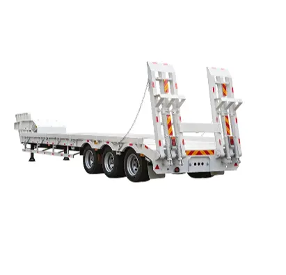 Nhà máy trực tiếp giao hàng máy móc xây dựng phía trước tải lowbed bán Trailer cho xe tải