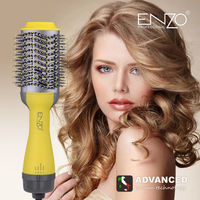 Set Penata Rambut Elektrik ENZO, Pengering Rambut Profesional, Sikat Penata Rambut, Alat Penata Rambut Satu Langkah, Sisir Udara Panas untuk Menambah Volume dan Mengeringkan Rambut