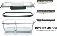 Conteneur alimentaire en verre multifonction moderne, plusieurs tailles de bols, pour boîte à lunch pour enfants, résistant à la chaleur, compartiment écologique