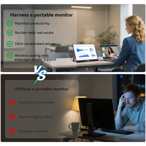Écran d'extension portable pour ordinateur portable 15,6 pouces Full HD IPS avec écran tactile, connexion par un seul câble, moniteur externe portable avec haut-parleurs intégrés - Product Image 5