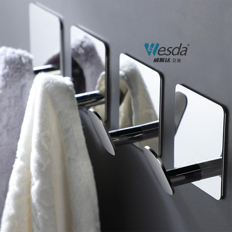 Wall Adhesive Hooks High Quality Stainless Steel Hook Coat Rack with Towel Hook for Living Room Metal Clothes Storage