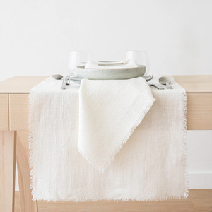 OEM ODM Custom Eco-friendly Heavy Washed Rustic Style <strong>Table</strong> Cloth Linen Fabric <strong>Table</strong> <strong>Runner</strong> with Fringes - Product Image 3