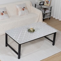 Nappe de table en PVC RNPT, résistante à l'huile, à grille fine, design coquille irisée, rectangulaire, pour table basse d'hôtel, salon ou salle de séjour