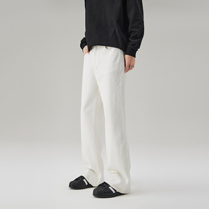 Jean en denim large taille mi-haute blanc et noir délavé style hip-hop tendance pour femme - Product Image 3