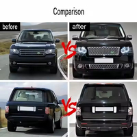 Convient pour Kit de Mise à Niveau Range Rover L322 Vogue Autobiography 2005 Calandre Jupe Latérale Aération Pare-chocs Phares Accessoires Kit Carrosserie