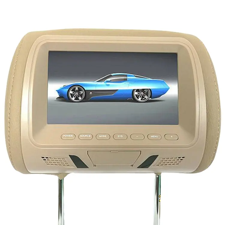 Pemutar DVD sandaran kepala mobil HD 7 inci, sandaran kepala Universal HD dengan pengendali jarak jauh