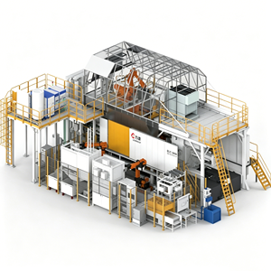 Machine de moulage sous pression en aluminium haute pression standard DCC-3000 à chambre froide avec commande PLC pour pièces automobiles et véhicules électriques - Product Image 1