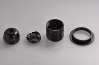 Accesorio de iluminación eléctrica, dispositivo de bloqueo de tornillo de rosca completa M10 E27, soporte de lámpara de baquelita con anillo