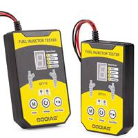 GODIAG GT113 Testeur universel d'injecteur de carburant Kit de nettoyage d'injecteur de carburant avec 6 tailles d'adaptateurs 8 modes d'impulsion pour voitures moto