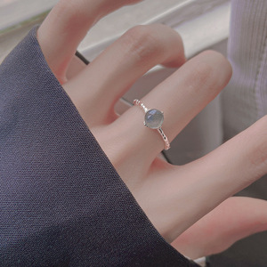 Moonstone <b>Ring</b> For Women 925 Sterling Silver Adjustable Opening Simple Design Gift Jewelry - Product Image 1