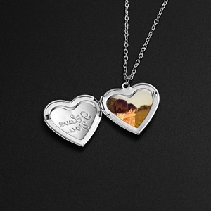 Collana con Ciondolo a Cuore <span class=keywords><strong>Portafoto</strong></span> Moderno in Argento Ecologico per Sublimazione di Gioielli Personalizzati - Product Image 5