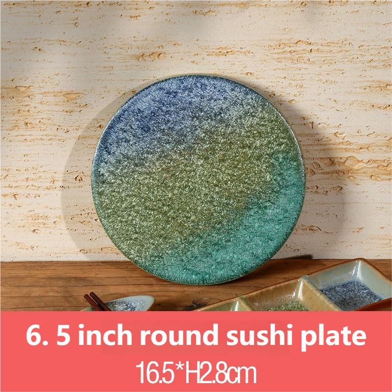 6.5 inch round sushi plate