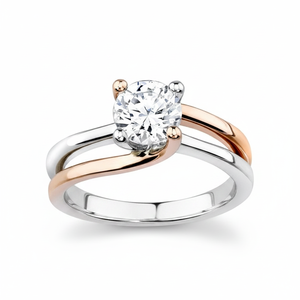 Anillo de Diamante Solitario Multitono en Oro de 14K - Product Image 2