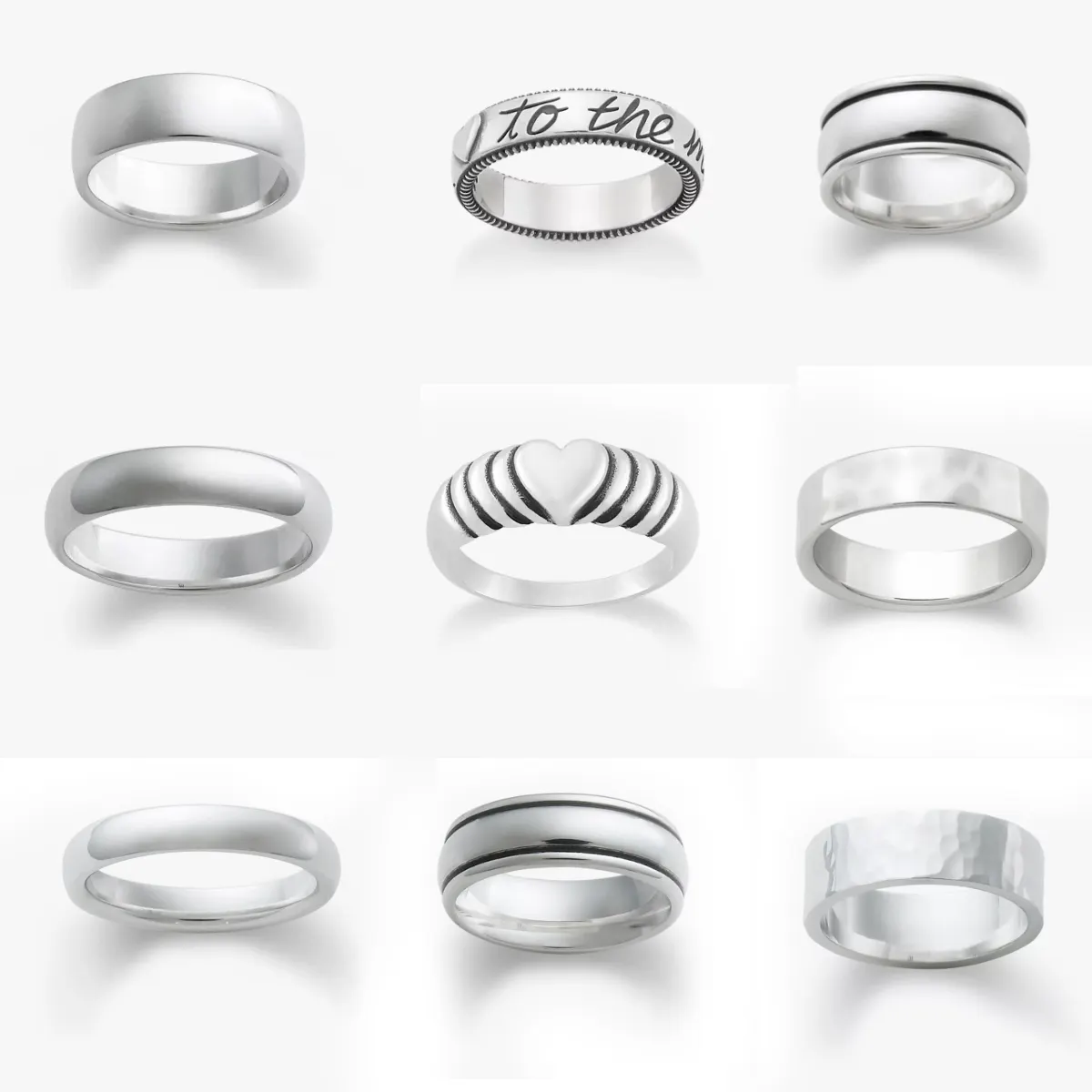 Wholesale 925 Sterling Silver Ring Custom Engrave Letter Band Ring Eternal Wedding Ring For Couple Women Men