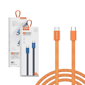 Câble de charge rapide USB-C SOMOSTEL BW66 C-C 60W, câble tressé de charge rapide, couleur orange, câble de téléphone - Product Image 6