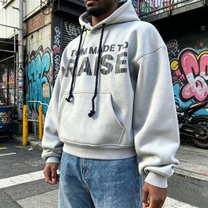 Sudaderas con Capucha Personalizadas con Logotipo Gráfico Impreso, de Forro Polar Grueso, Estilo Urbano, Hombros Caídos, Corte Holgado, para Hombre - Product Image 4