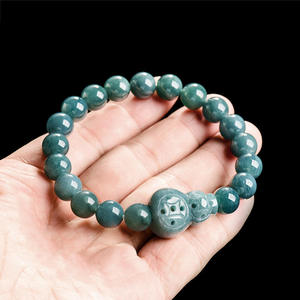 หยกธรรมชาติสีน้ำเงินหยกน้ำเต้า สร้อยข้อมือหยกดีไซน์ดั้งเดิมสไตล์จีน ของขวัญพร้อมใบรับรองการประเมินราคา SL148 - Product Image 3
