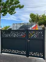 Portail battant automatique moderne et minimaliste pour maison, villa, cours – Porte d'entrée intelligente électrique antivol en alliage d'aluminium