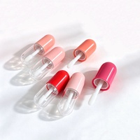 Flacon de brillant à lèvres liquide étanche en verre de 5 ml en forme de capsule, emballage personnalisé pour rouge à lèvres, étui de maquillage